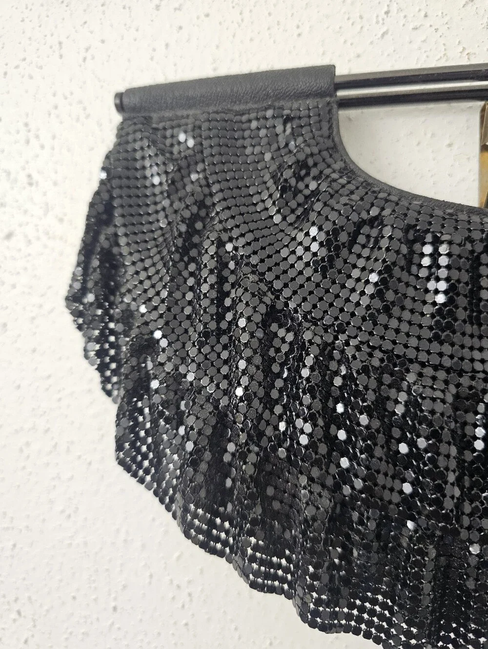 NEW Vintage The Limited Small Black Chainmail Evening Bag Clutch
